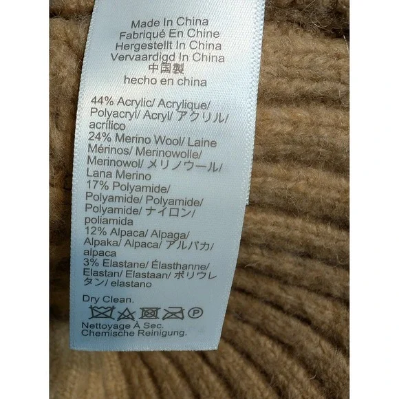 J. Crew Cable Knit Button Front Cardigan Sweater Tan Size S READ - Picture 2 of 5